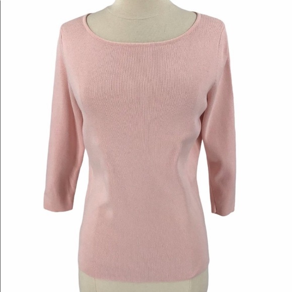 Ann Taylor Factory Pink Ribbed Sweater Medium - Picture 1 of 5